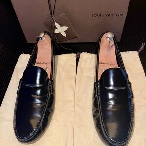 Authentic Louis Vuitton Black Mens Patent Leather Loafer US 11 - EU 44 /#ND0143